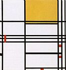 Piet Mondrian omposition with Black White Yellow and Red painting